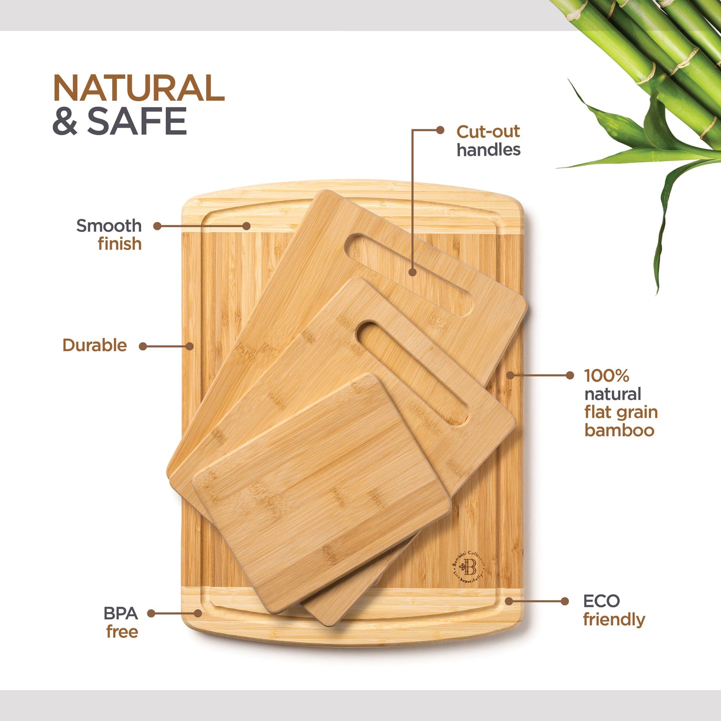 Natural Bamboo Cutting Boards 13" x 17.5"